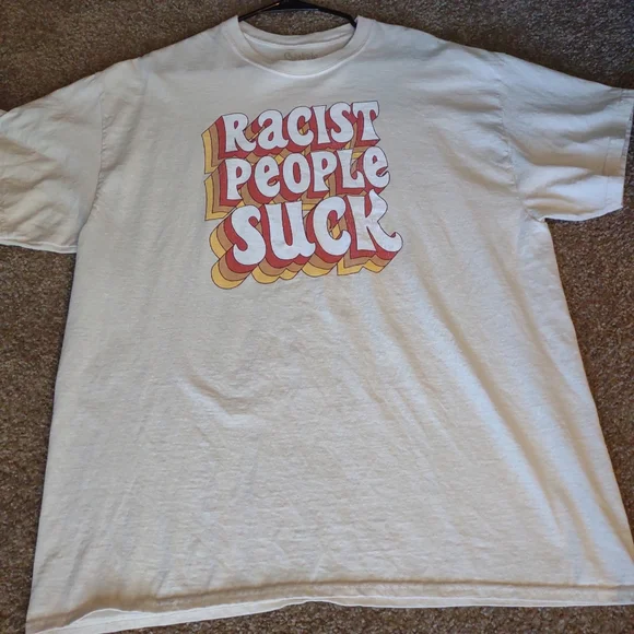 Racist People Suck Graphic Unisex Tee Shirt XL - Picture 2 of 5